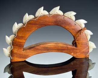 Hawaiian Koa Wood Shark Tooth Leiomano Knuckle Duster by Larry Gephart