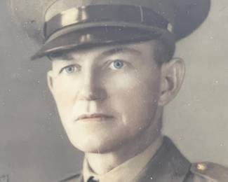 WWII US Army 3rd Infantry Division Sergeant Hand-Tinted Portrait Eagle Frame