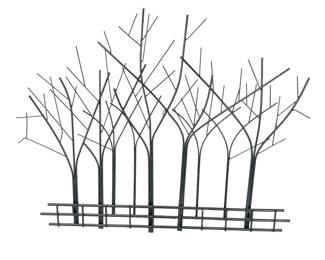 DecorShore Metal Wall Art Winter Trees Perspective Forest Sculpture 34"