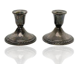 Duchin Creation Vintage Weighted Sterling Silver Candle Holders - Pair
