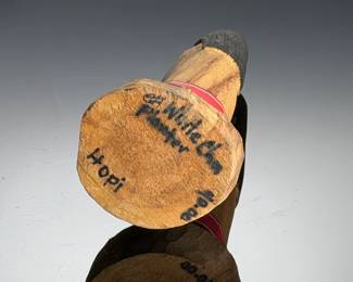 Vintage Hopi Hand-Carved Cottonwood White Corn Planter Kachina Doll - Signed T.B.