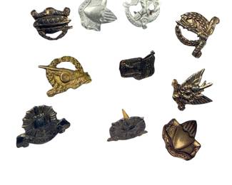 Vintage Israeli IDF Military Pins & Badges Lot - Submarine, Air Force, Police