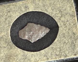 James K. Bowden Hand Flint-Knapped Arrowhead Art Stone in Custom Display Case