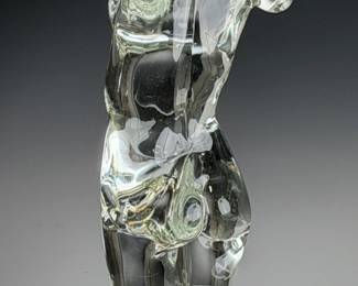 Stephen Gryphon 2003 Signed Art Glass Male Torso Sculpture Classical Nude Figure