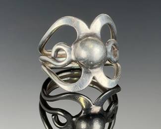 Vintage Navajo Sterling Silver Openwork Dome Ring Size 7.25 Native American