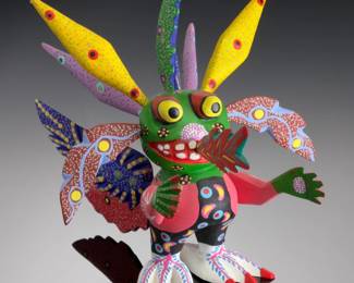 Luis Sosa Calvo Signed Oaxacan Alebrije Fire-Breathing Dragon Wood Carving