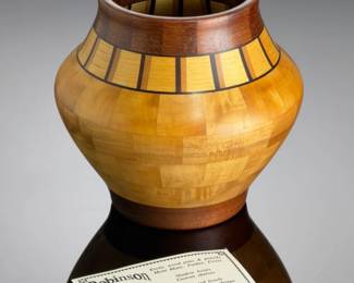 Rick Robinson Segmented Studio Art Wood Vessel - 115 Piece Exotic Wood Vase