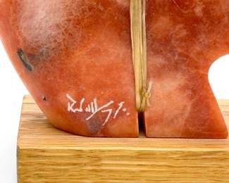 Navajo Roy M Walters Jr Alabaster Bear Fetish Sculpture - Native American Art