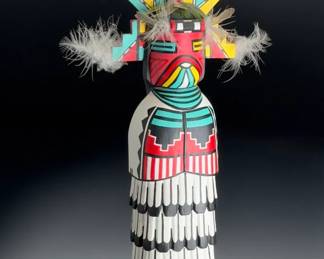Nick T Brokeshoulder Signed Hopi Katsina Doll Hand Carved Cottonwood 17 Inch