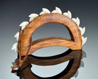 Hawaiian Koa Wood Shark Tooth Leiomano Knuckle Duster by Larry Gephart