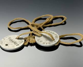 WWI US Army Aluminum Dog Tags Pair Louis F. Bachman Serial 2856437
