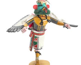 Hopi Larson Onsae Sr. Signed Eagle Dancer Kachina Doll, Vintage 1978