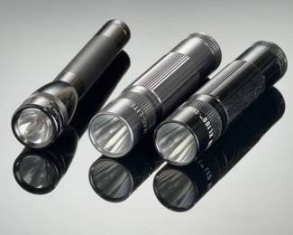 Vintage Maglite Flashlight Lot of 3 - Mini Mag AA, LED XL50, LED XL100 USA