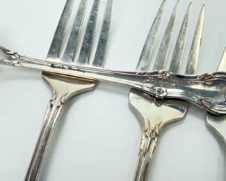 Oneida Afterglow Sterling Silver Flatware Set, 54 Pcs, 4.4 LBS Mid-Century