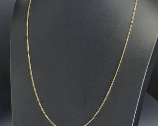 Vintage 14K Yellow Gold Curb Link Chain Necklace 25.5" 4.74g