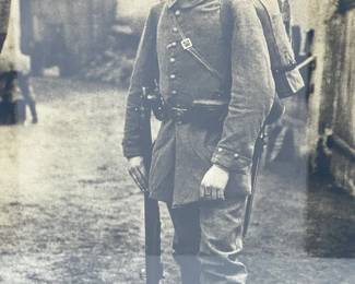 WWI Imperial German Soldier Large Portrait Photo Framed Pickelhaube c. 1914