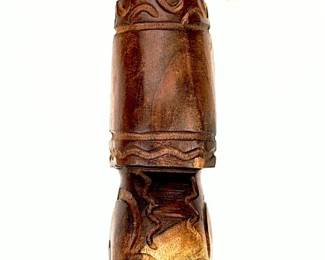 Polynesian Hand-Carved Ceremonial Wood Paddle Tiki Maori Marquesan Hoe