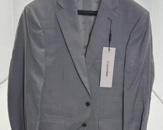 Calvin Klein Slim Fit Stretch Suit Jacket Light Gray Sharkskin Size 40R NWT