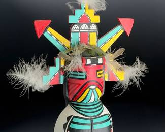 Nick T Brokeshoulder Signed Hopi Katsina Doll Hand Carved Cottonwood 17 Inch