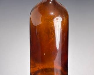 Vintage Amber Glass Clorox Bottle 1930s Embossed Diamond Logo