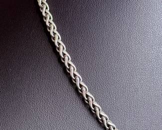David Yurman Sterling Silver 4mm Woven Wheat Chain Necklace 18"