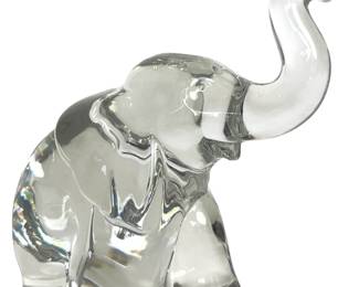 Vintage Heisey 1940s Art Glass Large Elephant Figurine Trunk Up Good Luck