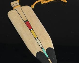 Hopi Carved Wood Prayer Feather by Meldon Lomayaktewa Native American Art