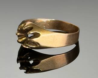 Vintage 10K Rose Gold Buttercup Ring Setting Mounting 4.2g L10K