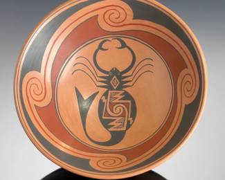 Mata Ortiz Pottery Scorpion Bowl Signed Sabino Villalba Chihuahua Mexican Art
