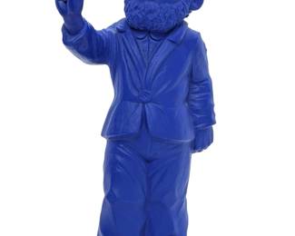 Ottmar Hörl Blue Victory Gnome Sculptural Art Peace Sign Sponti 15" Signed