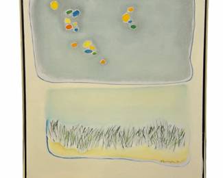 Barbara Pennington 1971 Mid-Century Modern Abstract Painting Original Art