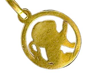 18k Yellow Gold Lion Pendant Vintage Leo Zodiac Charm 1.06g
