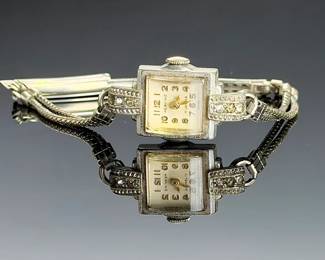 Antique Lyceum Perfine 17 Jewels Swiss Art Deco Cocktail Watch Case & Movement