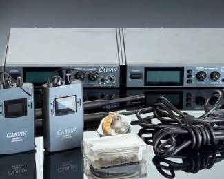 Carvin EM900 Wireless In-Ear Monitor System Lot: 2 Transmitters & 2 Receivers