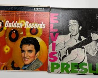 Elvis Presley Vintage Vinyl LP Record Lot of 2 Debut Album & Golden Records RCA