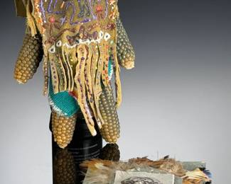 Sheila K Glaser Hopi Katsina Inspired Art Corn Doll Mixed Media Sculpture 1996
