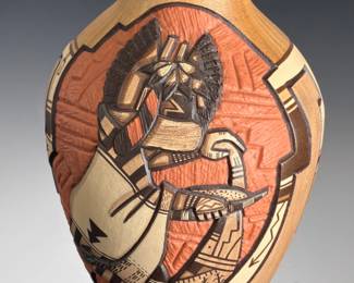 Hopi-Tewa Crow Mother Kachina Pottery Pot Marty & Elvira Naha Nampeyo