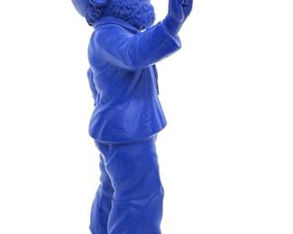 Ottmar Hörl Blue Victory Gnome Sculptural Art Peace Sign Sponti 15" Signed