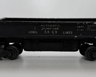 Lionel Postwar O Gauge 3469 Automatic Dump Car Set with Bin & Controller