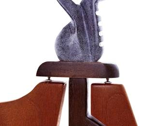 Michael Costello 1994 Kinetic Sculpture Large Modernist Wood & Granite Studio Art