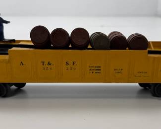 Vintage Lionel Trains No. 3562-50 Yellow AT&SF Operating Barrel Car Set