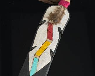 Hopi Hand-Carved Wood Prayer Feather Native American Katsina Paho Art