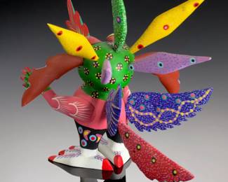 Luis Sosa Calvo Signed Oaxacan Alebrije Fire-Breathing Dragon Wood Carving