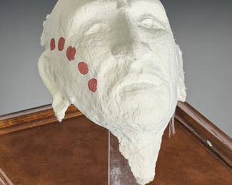 John Guthrie Cherokee Cast Paper Sculpture "Two Feathers" Native American Art