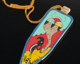 Hopi Carved Wood Prayer Feather by Meldon Lomayaktewa Native American Art