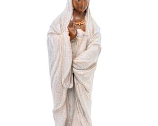 Vintage 18" Chinese Crackle Glaze Ceramic Guanyin Bodhisattva Statue