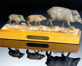 Todd Swaim Javelina Highway Ltd Ed 2/35 Bronze Wildlife Sculpture