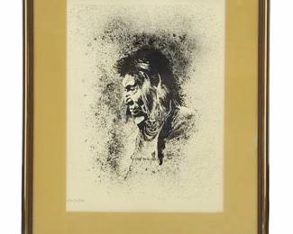Jim Baker Signed Numbered Print Chief Tin Tin Meet Sa Framed Western Art