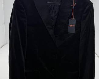 Egara Slim Fit Black Velvet Tuxedo Jacket Blazer 40R NWT $180 Retail
