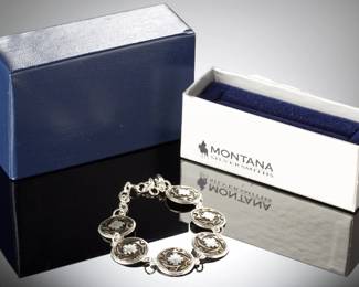 Montana Silversmiths Southwestern Aztec Cross Circle Link Bracelet with Box